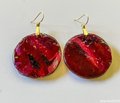 Disco Garnet Polymer Clay Disc Earrings