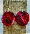 Disco Garnet Polymer Clay Disc Earrings