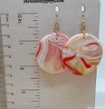Peppermint Swirl Polymer Clay Disc Earrings