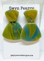 Aqua Swirl Polymer Clay Earrings