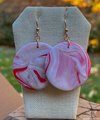 Peppermint Swirl Polymer Clay Disc Earrings