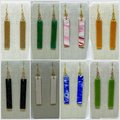 Faux Turquoise Modern Polymer Clay Stick Earrings (Gold)