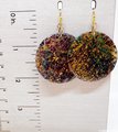 Stained Glass Polymer Clay Disc Earrings