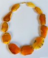 Hand-knotted Orange Agate Slice Necklace