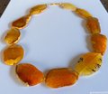 Hand-knotted Orange Agate Slice Necklace