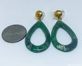 Faux Jade Polymer Clay Earrings