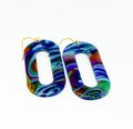 Swirly Blue Polymer Clay Earrings