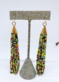 Dramatic Beaded Tassel Earrings