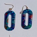 Swirly Blue Polymer Clay Earrings
