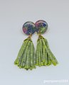 Polymer Clay and Afghan Tassel Earrings