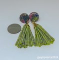 Polymer Clay and Afghan Tassel Earrings