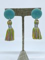 Polymer Clay and Cotton Tassel Earrings