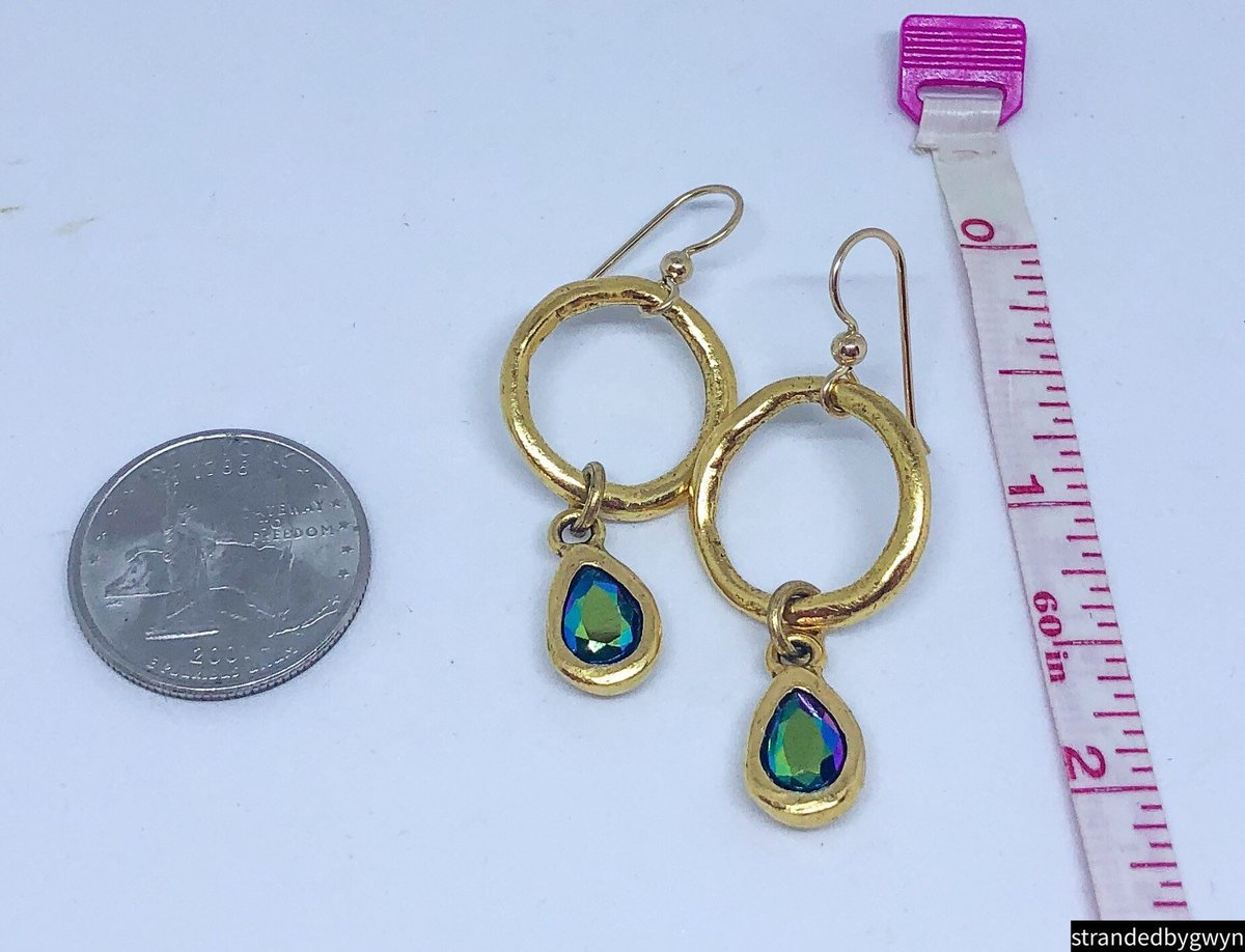 Hammered Hoop Drop Earrings