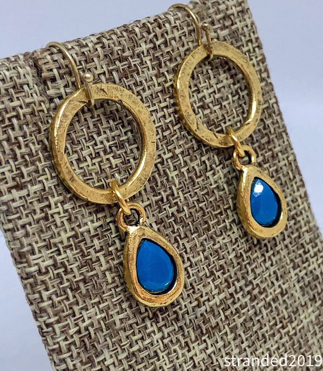 Hammered Hoop Drop Earrings