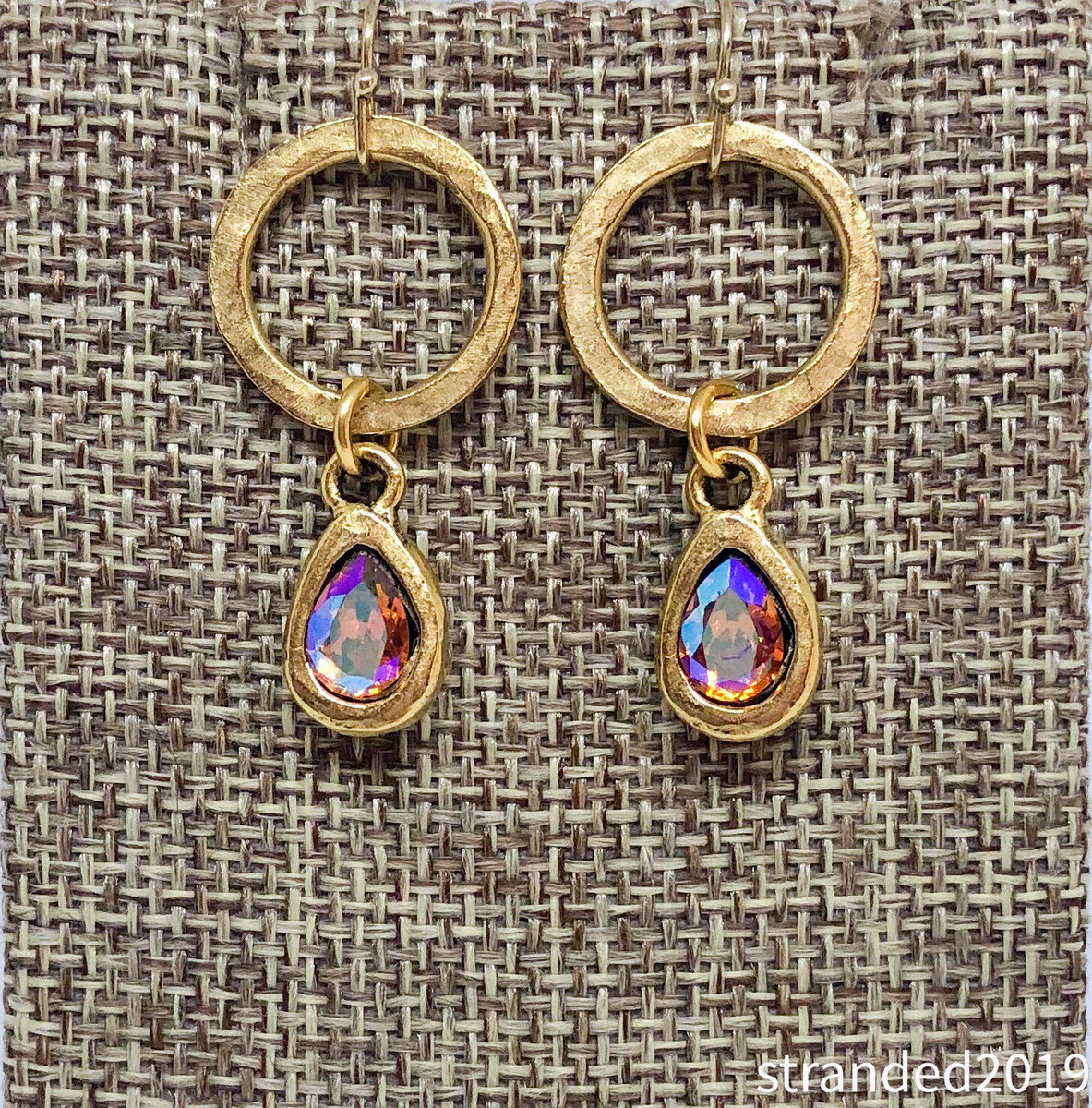 Hammered Hoop Drop Earrings