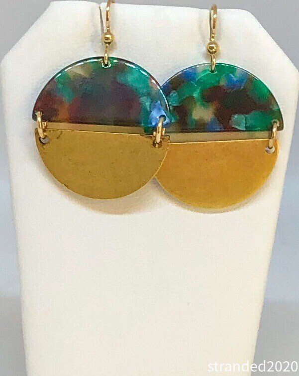 Half Moon Acetate Earrings