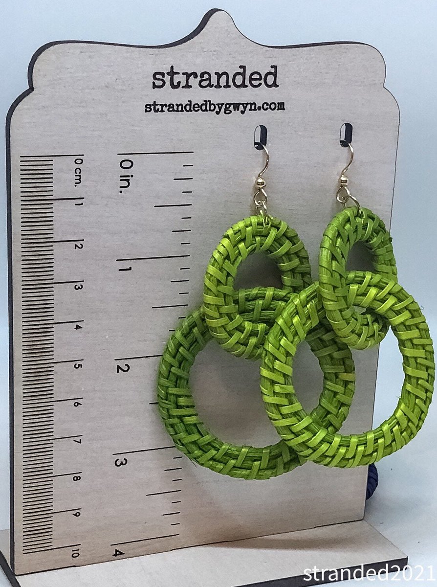 Double Hoop Rattan Earrings