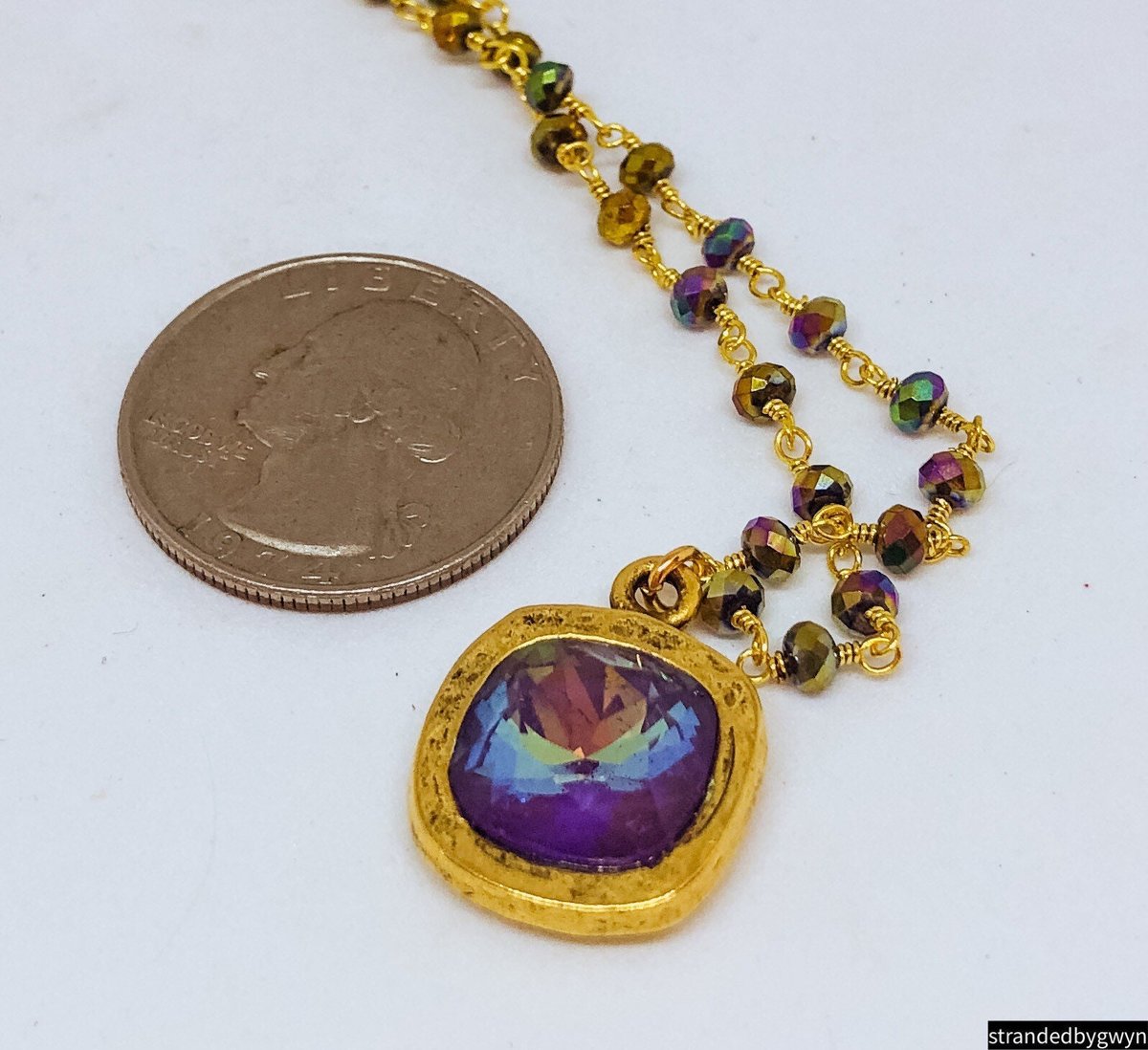 Crystal Volcano And Pyrite Necklace