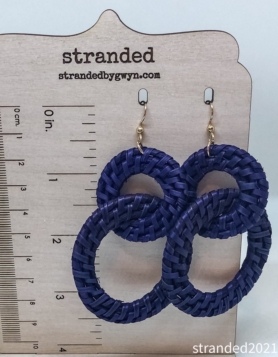Double Hoop Rattan Earrings