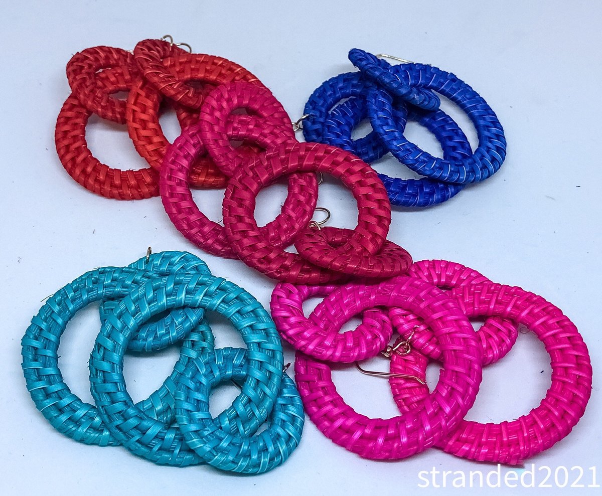 Double Hoop Rattan Earrings