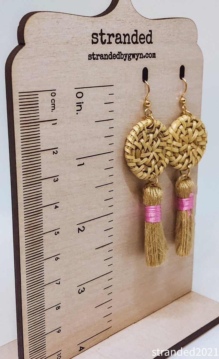 Rattan and Jute Tassel Earrings