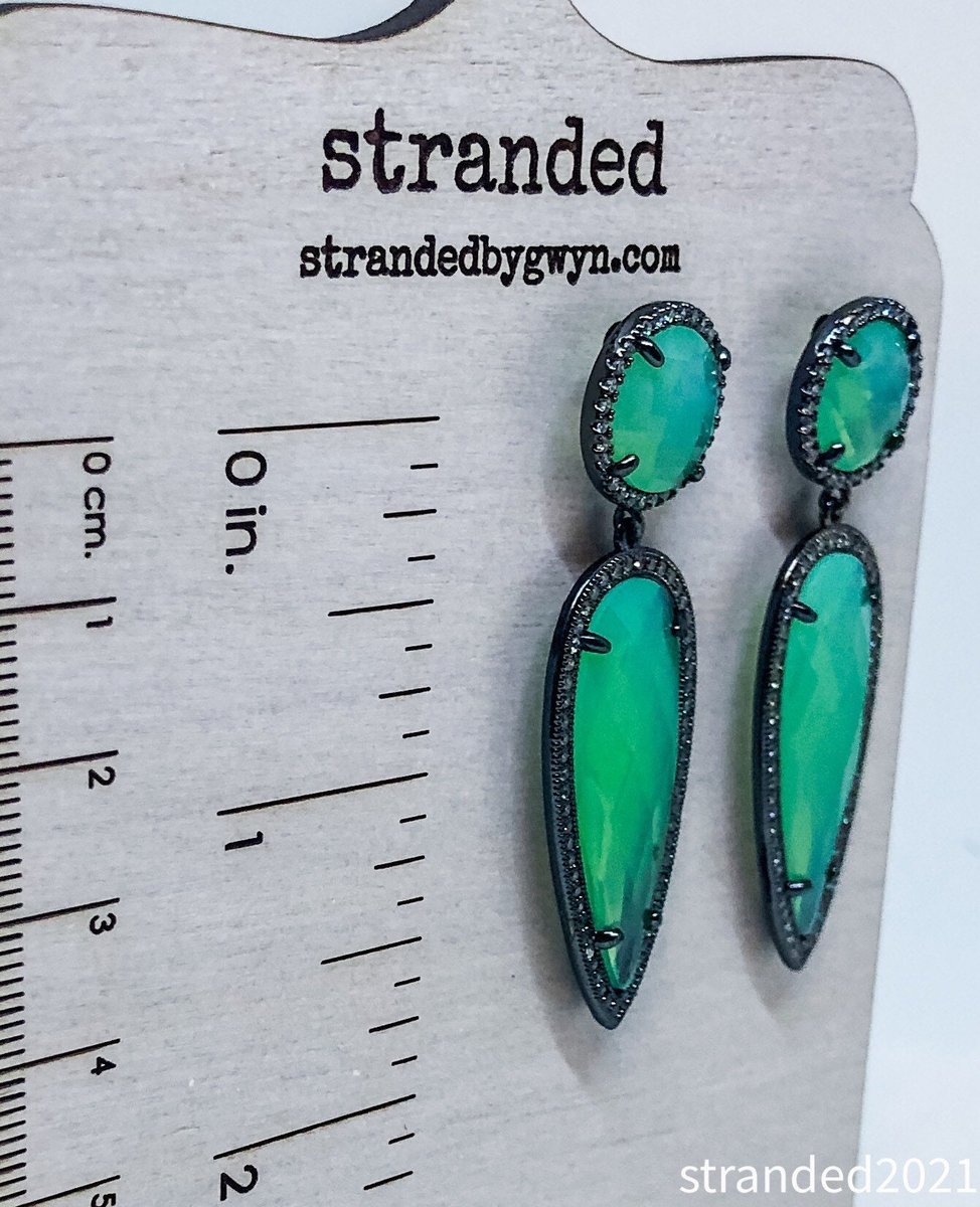 Blue Green Statement Earrings