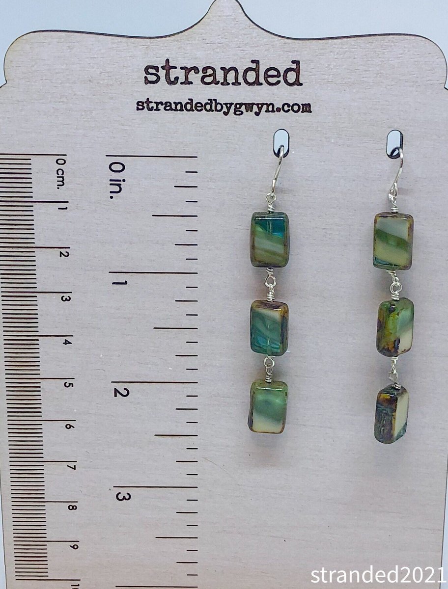 Sterling Silver Picasso Glass Earrings
