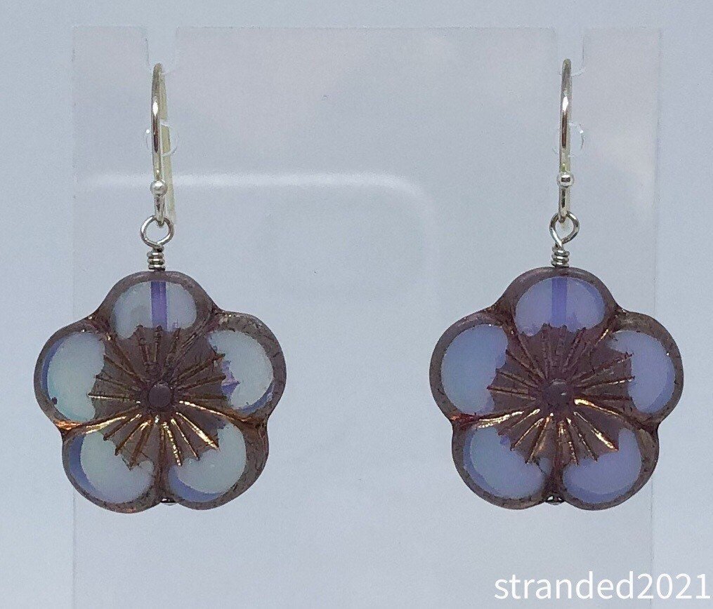 Sterling Silver Hibiscus Earrings