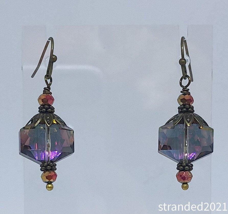 Vintage Glass Dangle Earrings