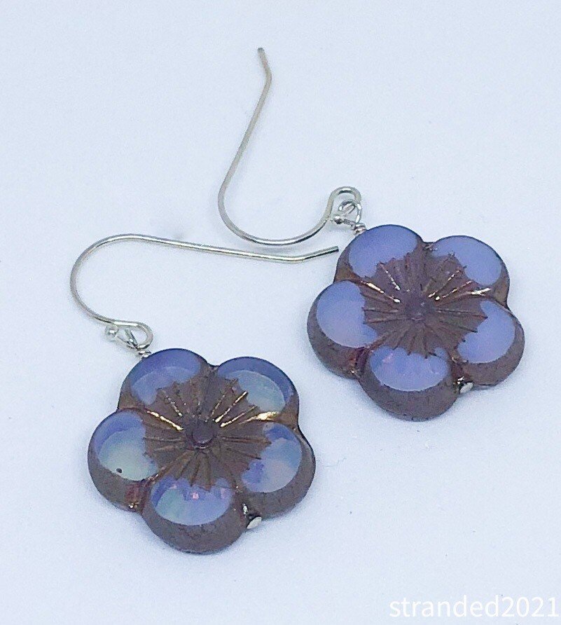 Sterling Silver Hibiscus Earrings