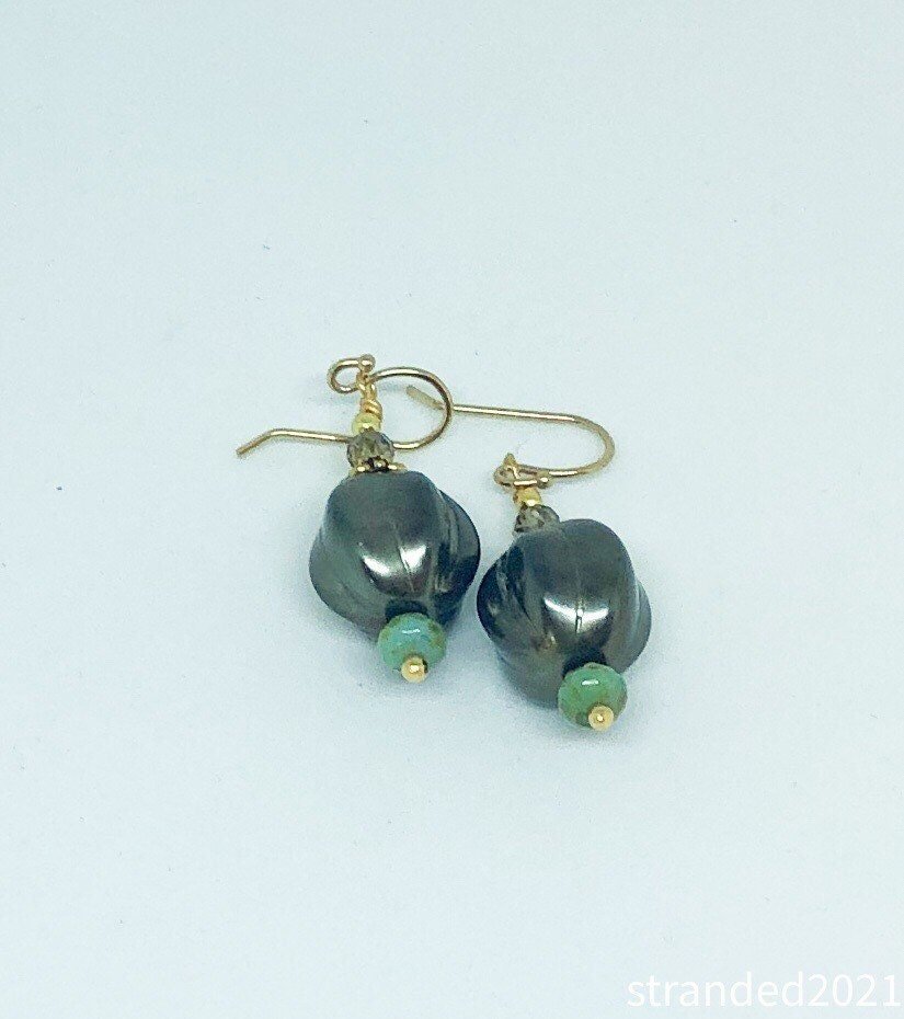 Glazed Green Earrings