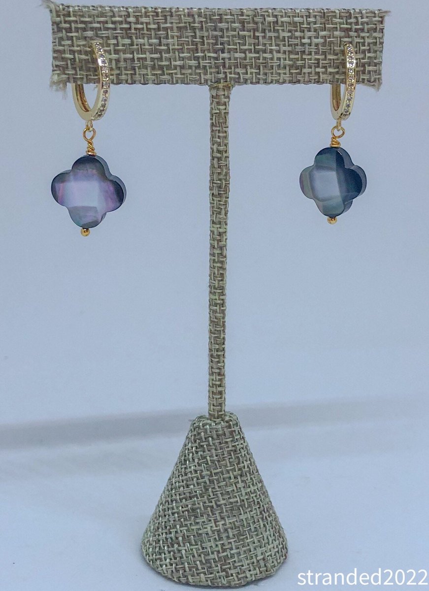 Abalone Drop Huggie Earrings