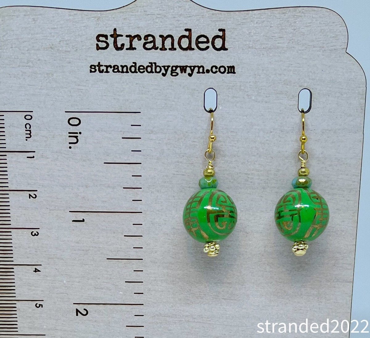 Green Chinoiserie Earrings