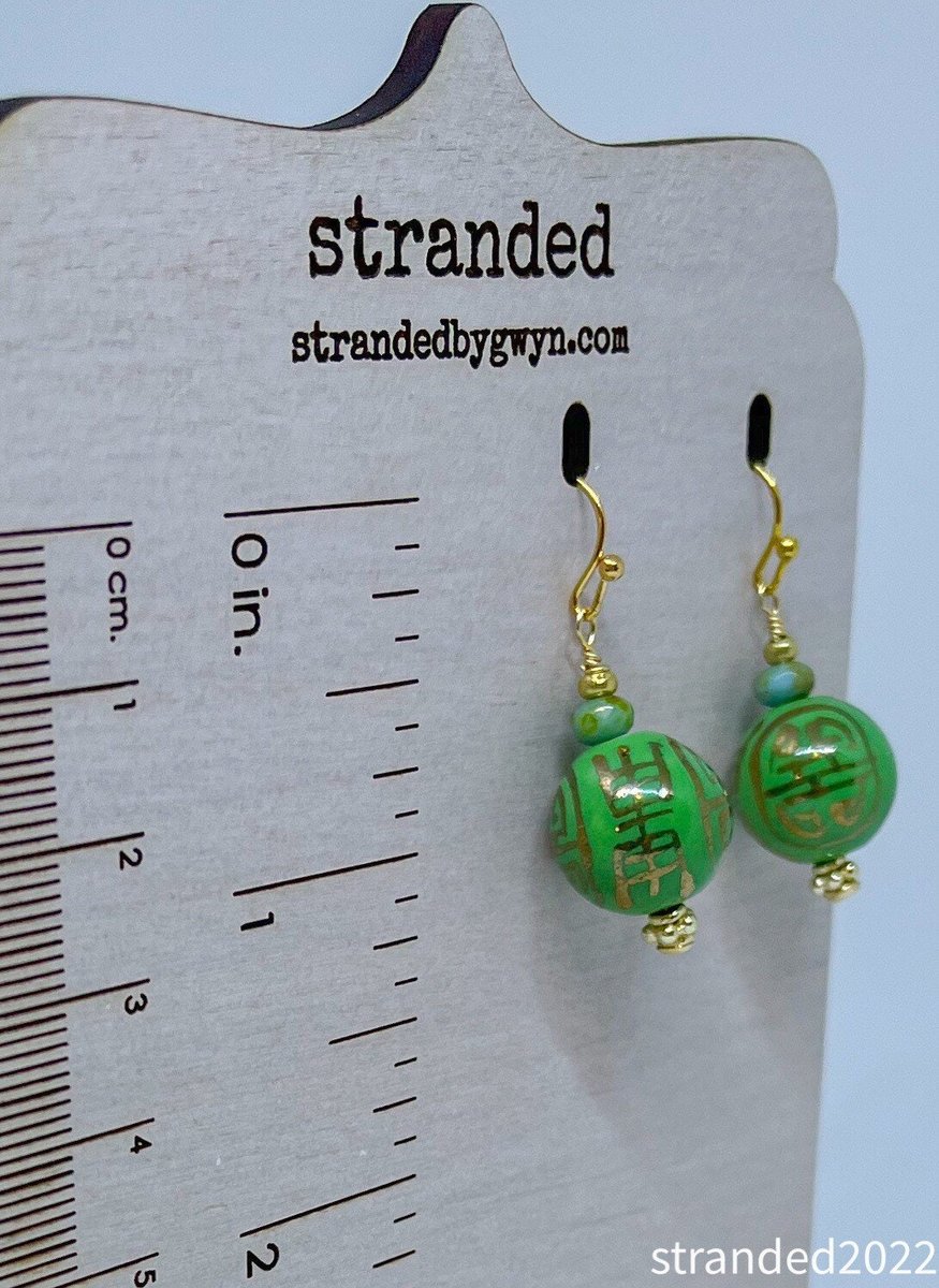 Green Chinoiserie Earrings