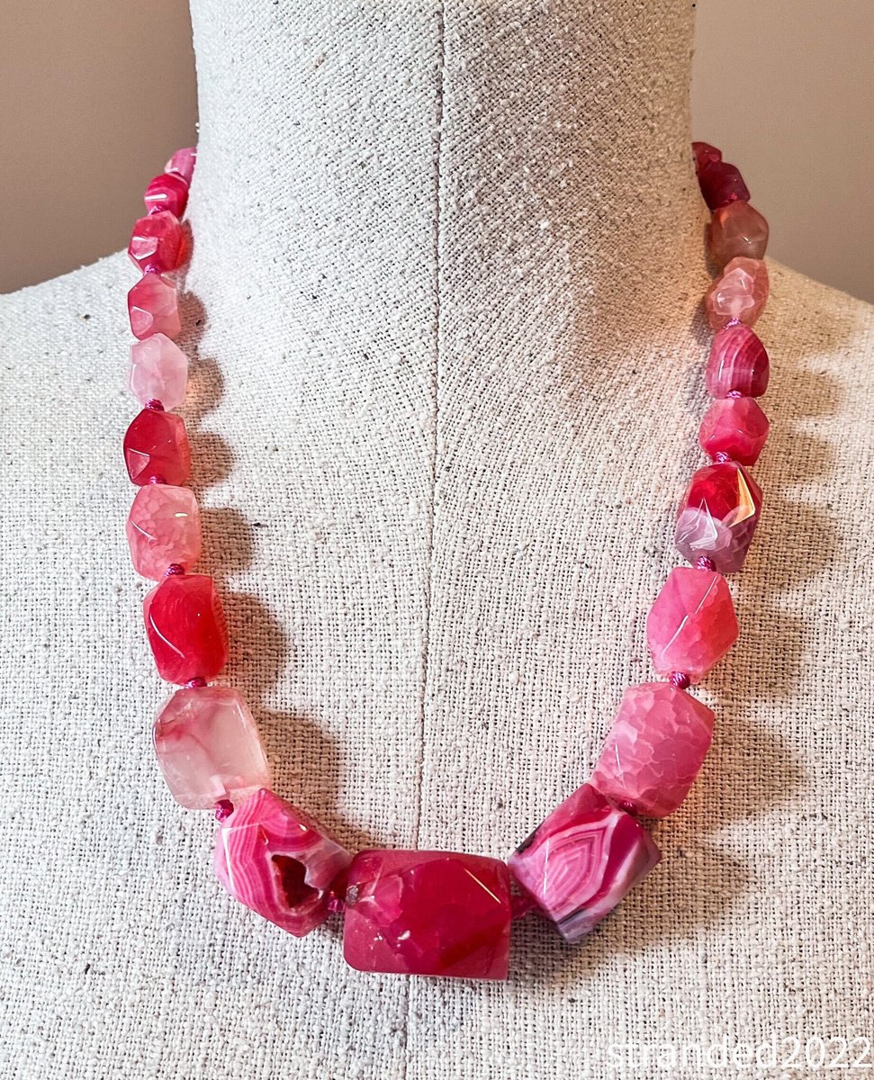 Knotted Pink Agate Necklace