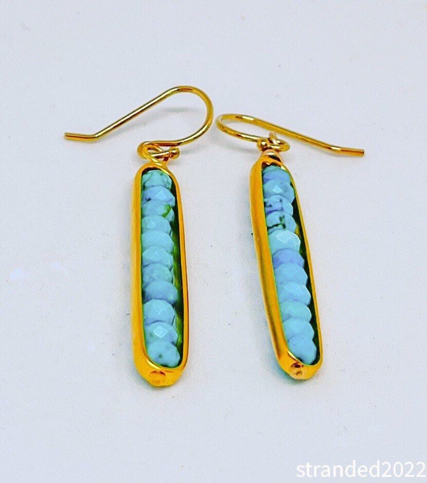 Faceted Howlite Framed Earrings