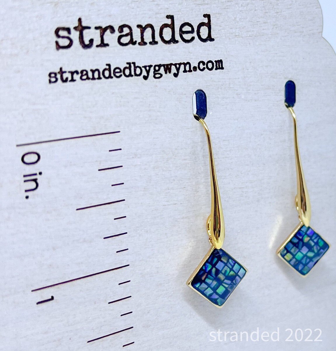 Gold Abalone Drop Earrings