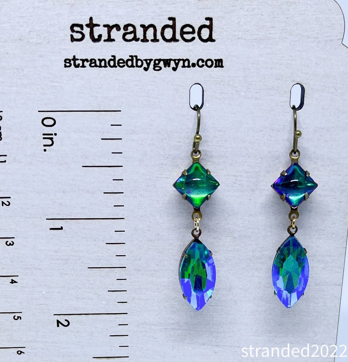 Glacier Blue and Vitrail Crystal Drop Earrings