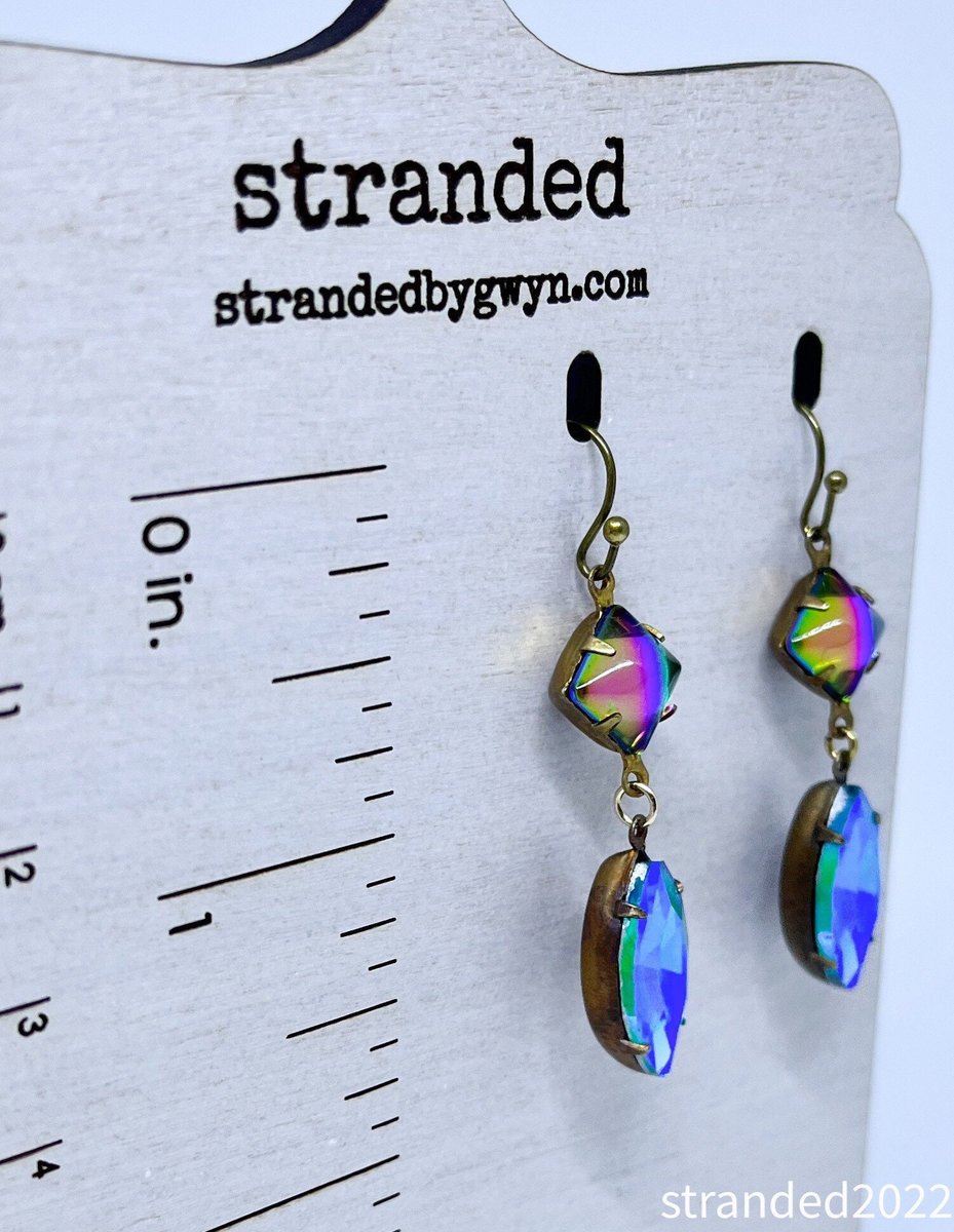 Glacier Blue and Vitrail Crystal Drop Earrings