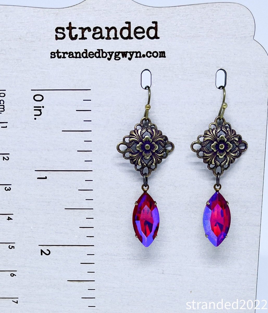 Fuchsia Crystal Drop Earrings