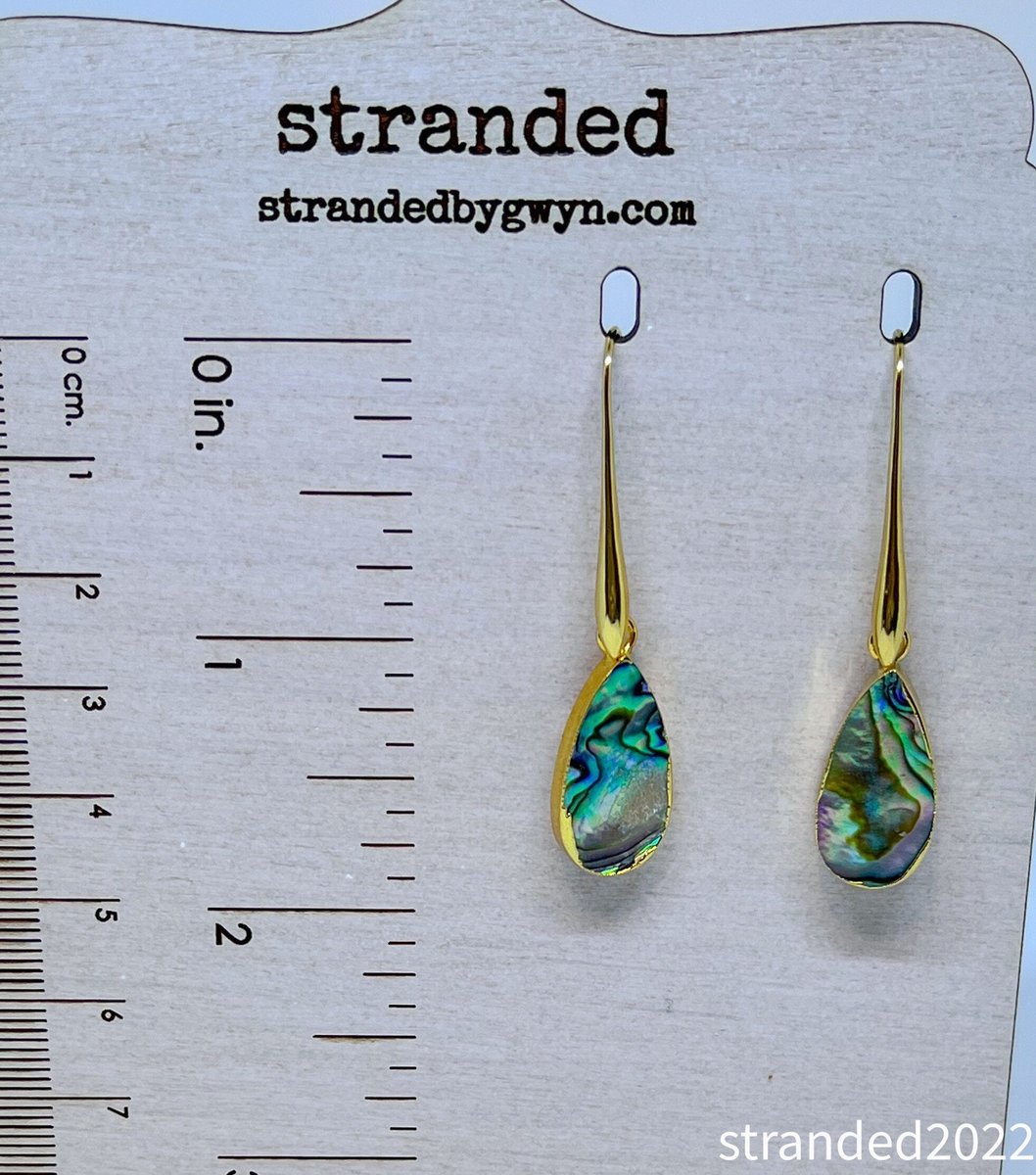 Elongated Abalone Drop Earrings