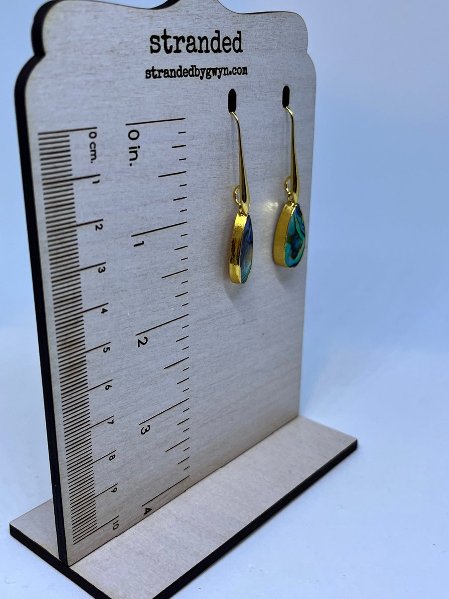 Elongated Abalone Drop Earrings