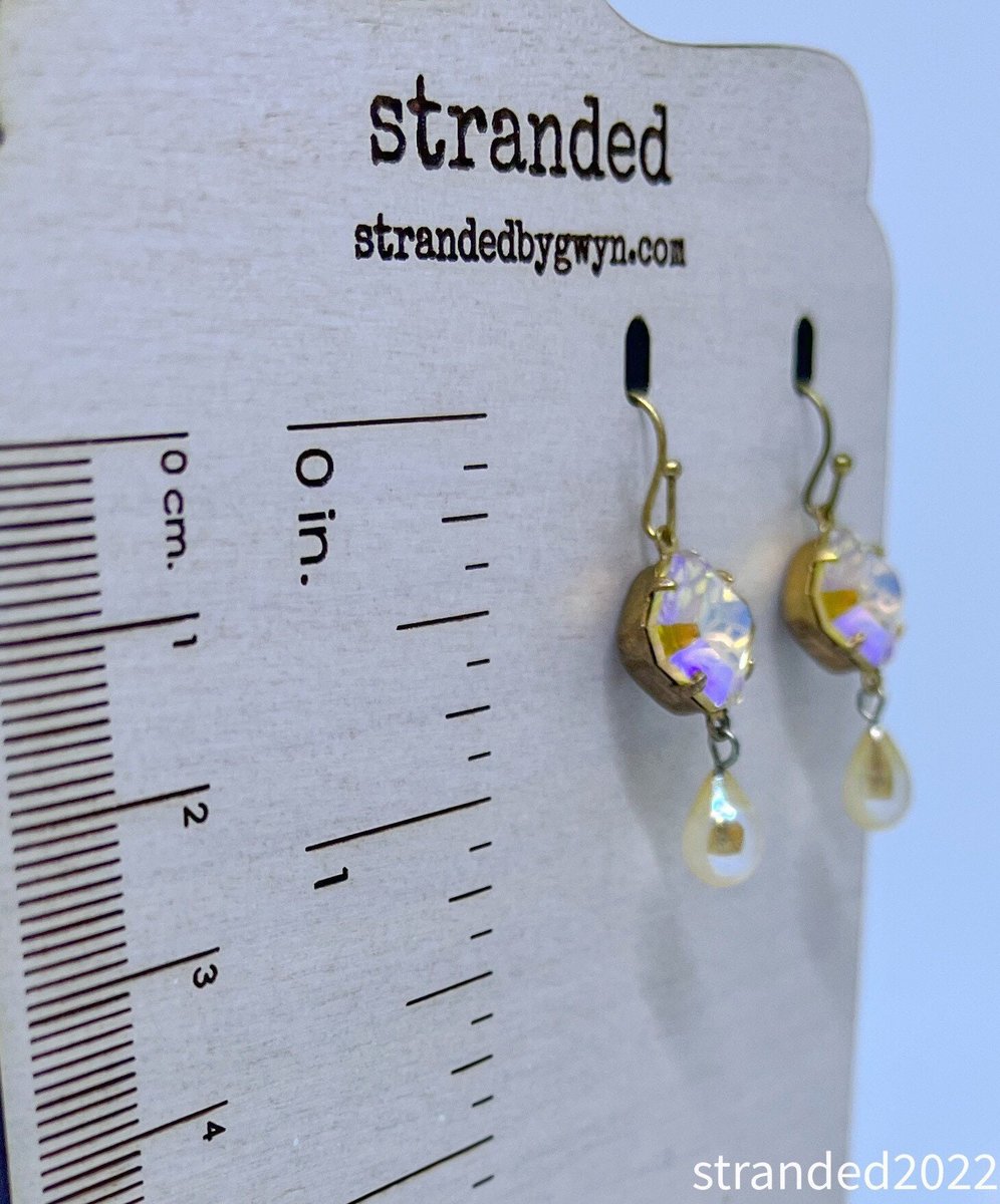 Etched Crystal and Vintage Pearl Earrings