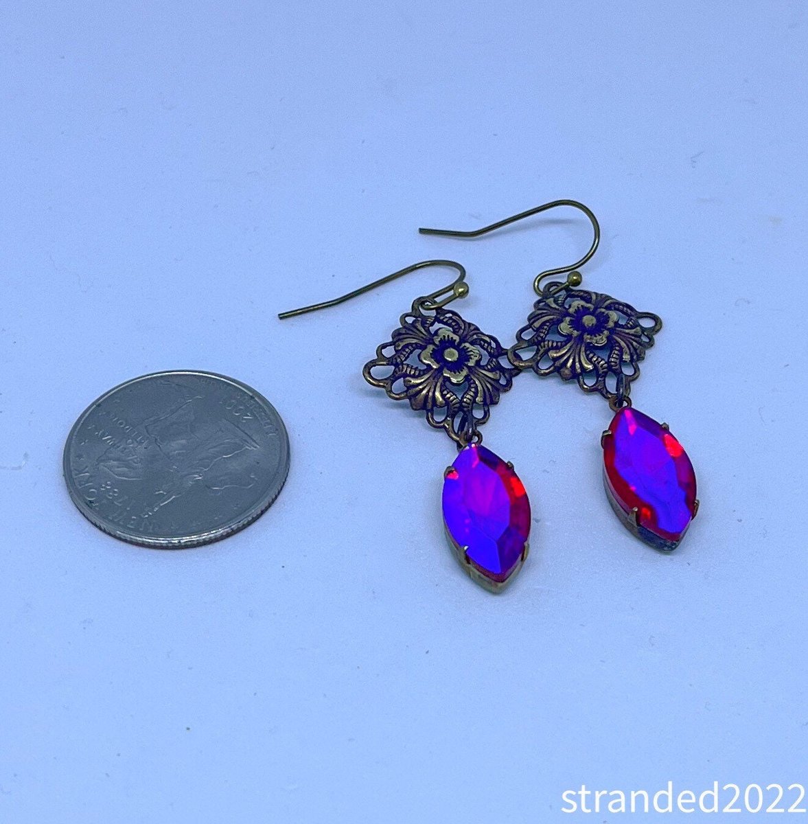 Fuchsia Crystal Drop Earrings