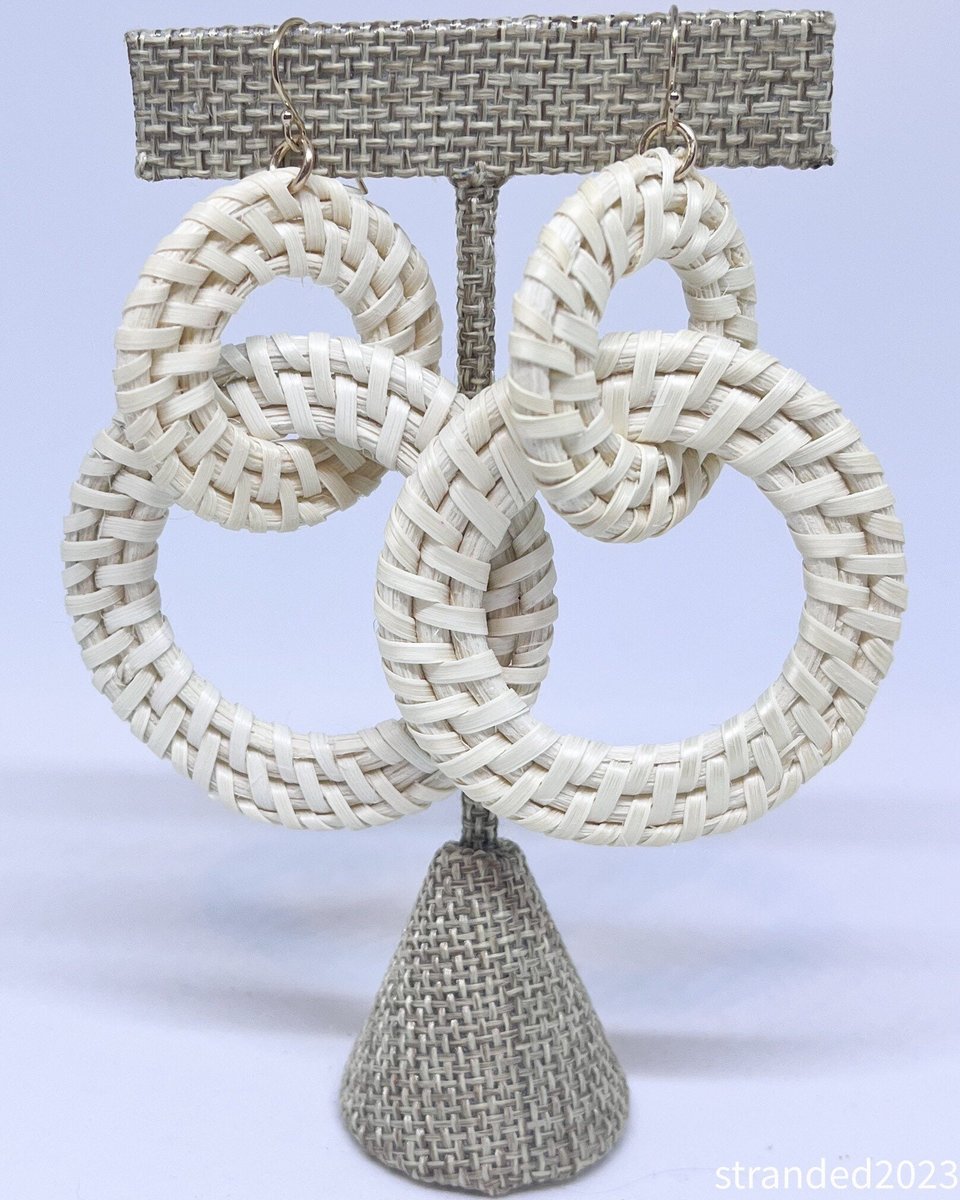 Double Hoop Rattan Earrings