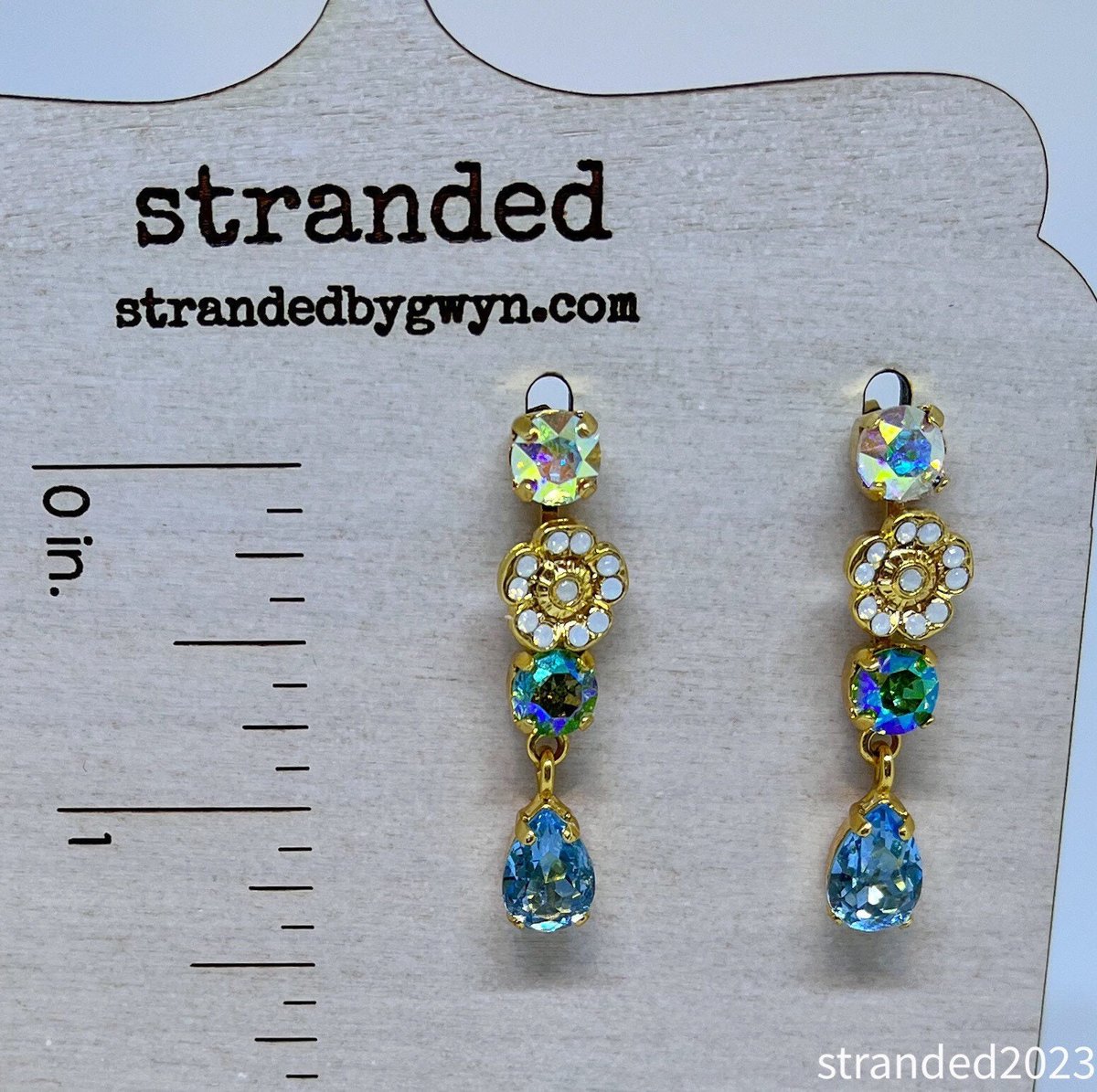 Hand-Set Crystal Daisy Drop Earrings