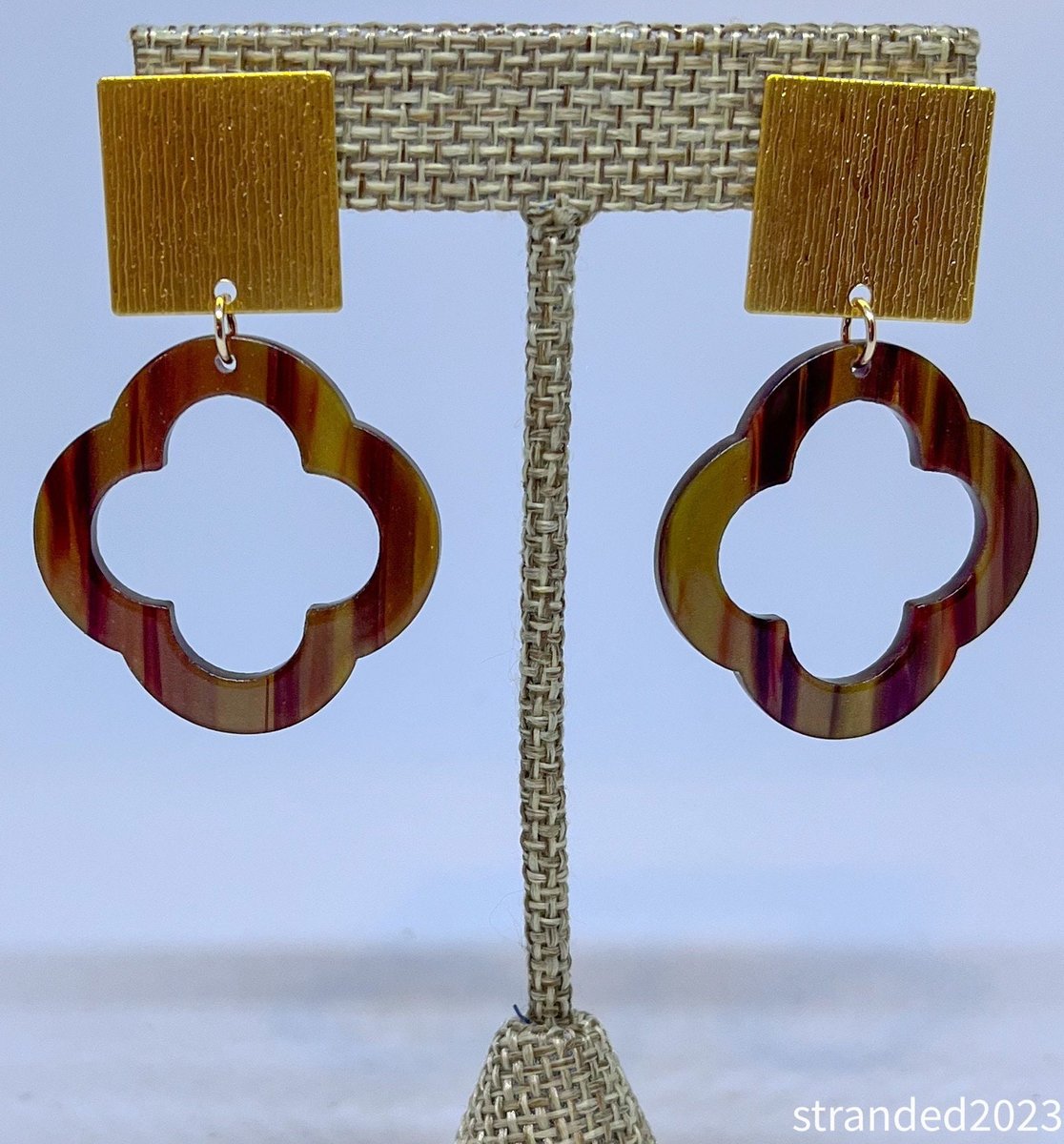 Tortoise Quatrefoil Acetate Earrings