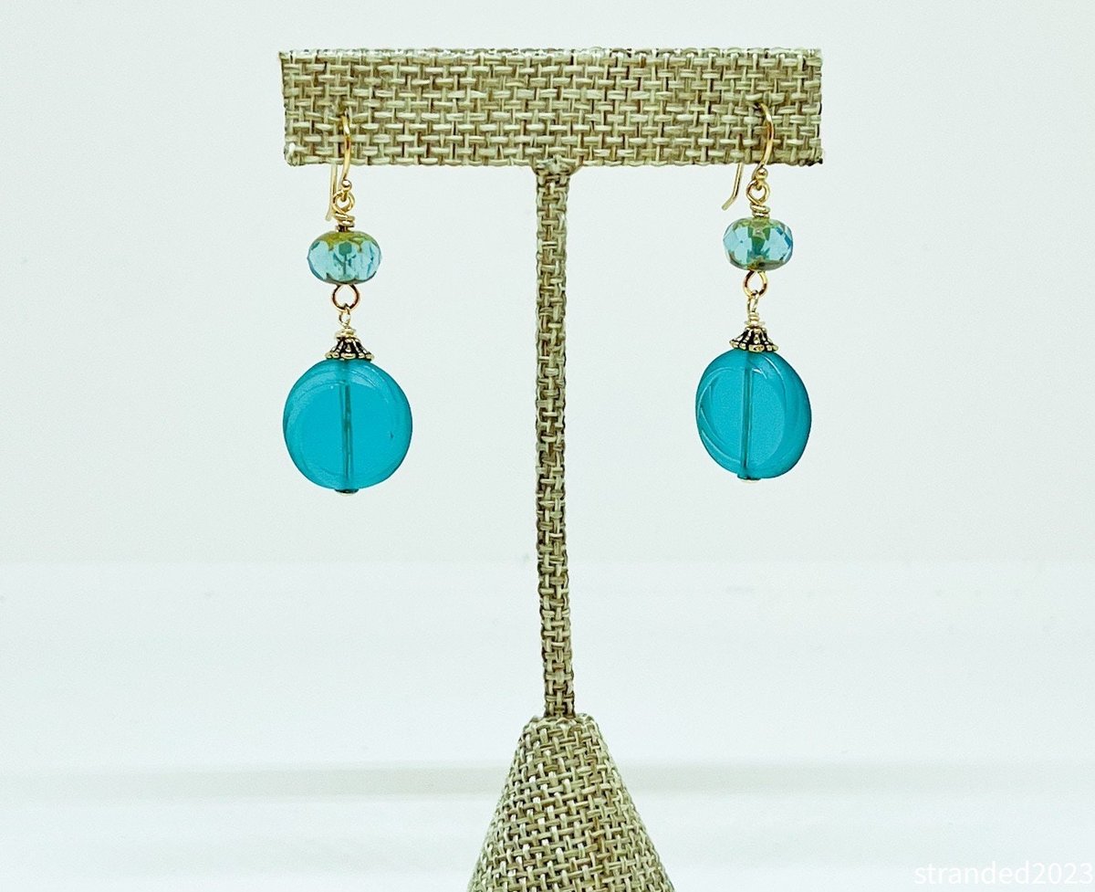 Tranquil Blue Glass Earrings