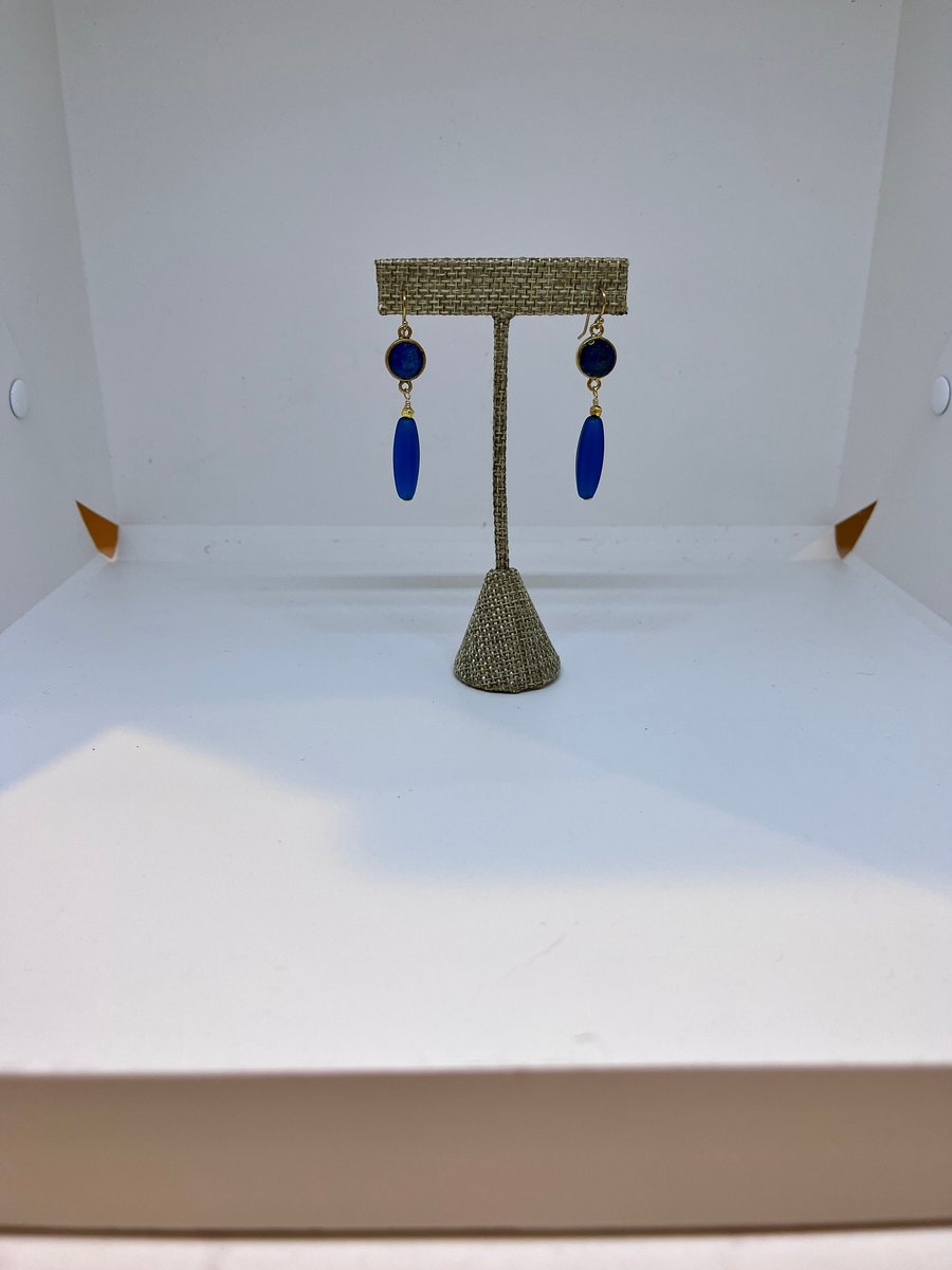 Tranquil Blue Glass Earrings