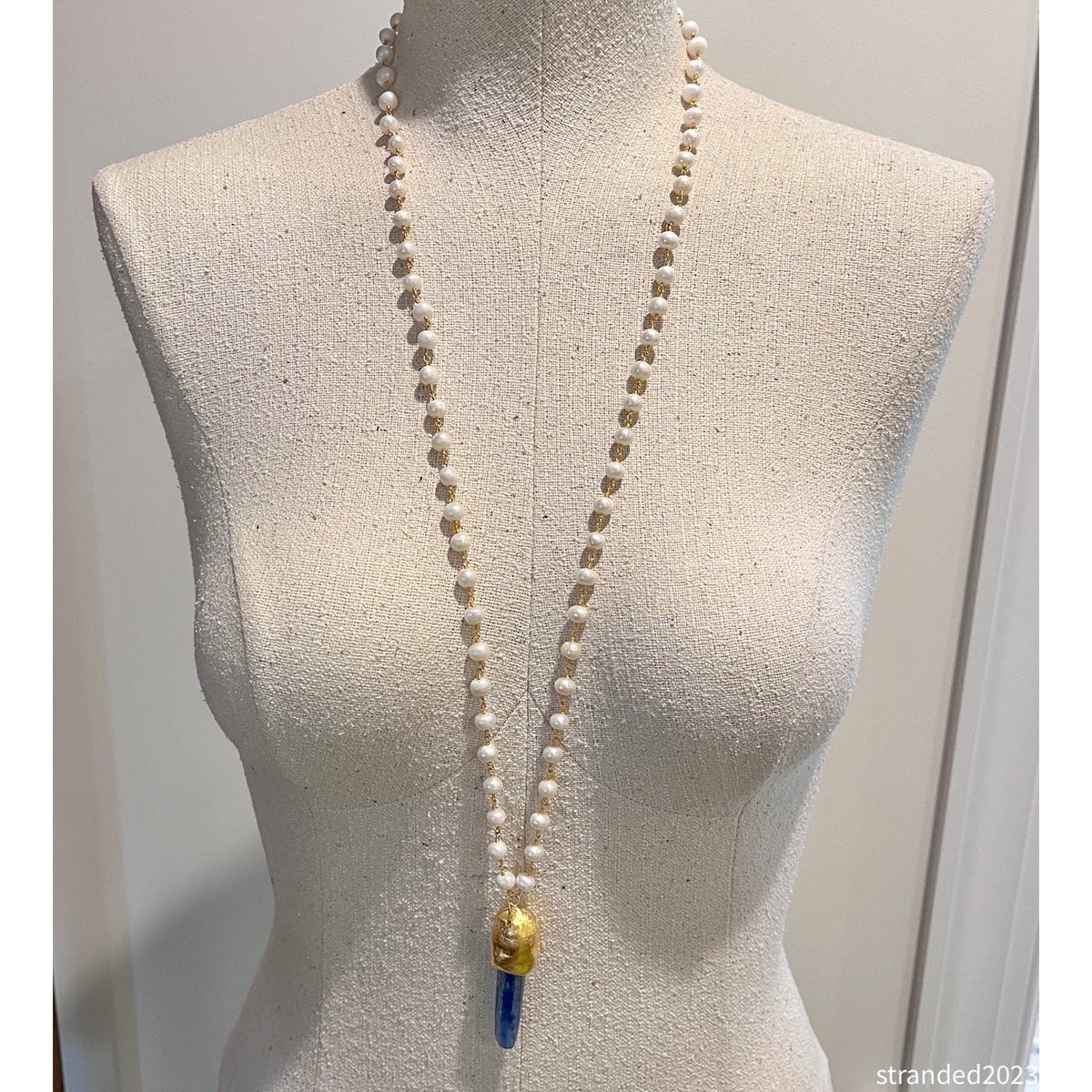 Kyanite Spike and Freshwater Pearl Necklace